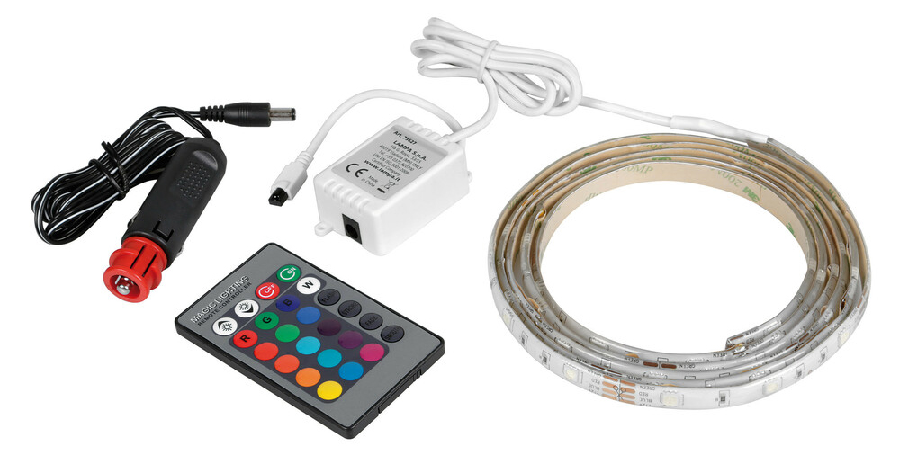 RGB barevný LED pásek, 12/24V - 200 cm