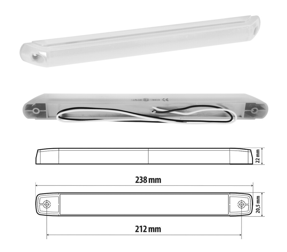 Poziční LED světlo F-20, 16xLED, 10-30V - bílé