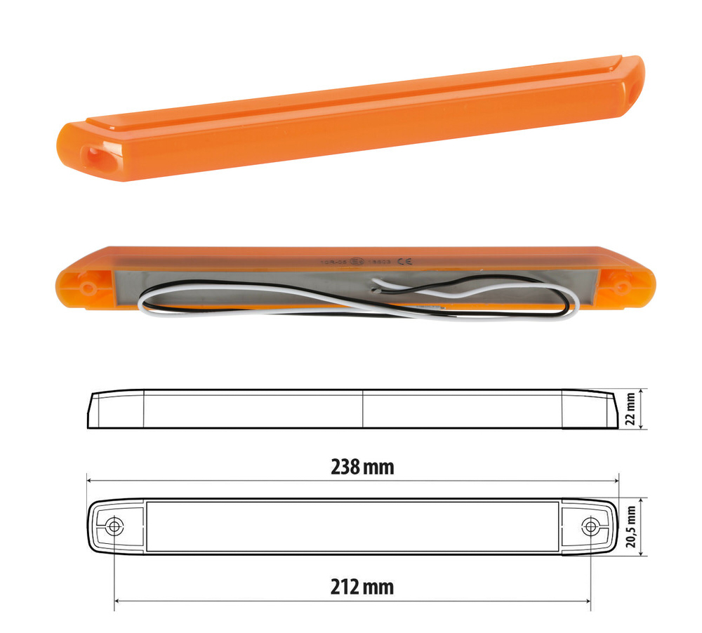 Poziční LED světlo S-20, 16xLED, 10-30V - oranžové