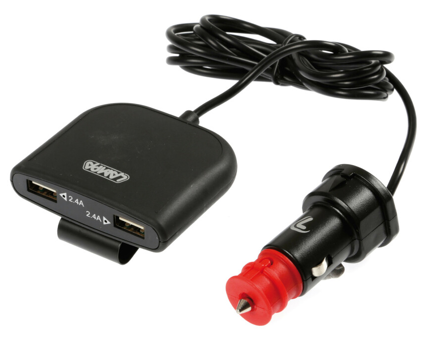 Nabíječka 4x USB A s prodloužením 180cm, 12/24V, 7800mA