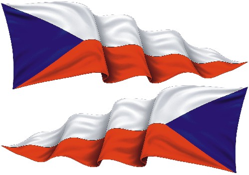 Samolepka Česká vlajka rozevlátý trojúhelník
