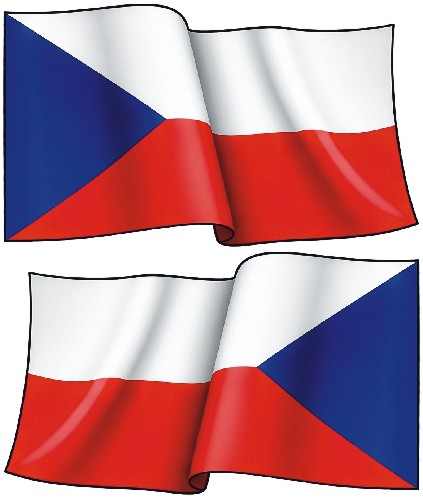 Samolepka Česká vlajka rozevlátá