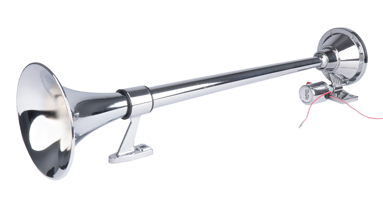 Vzduchový klakson chrom 64cm 12-24V