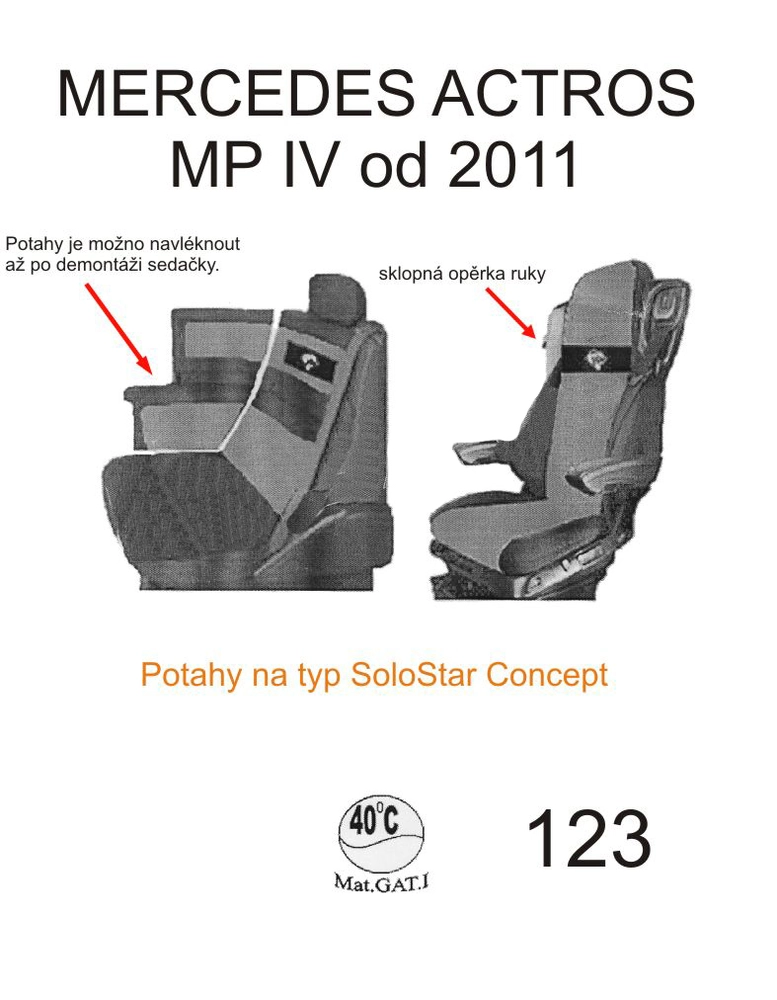 Potahy sedadel MERCEDES č.123 – manšestr