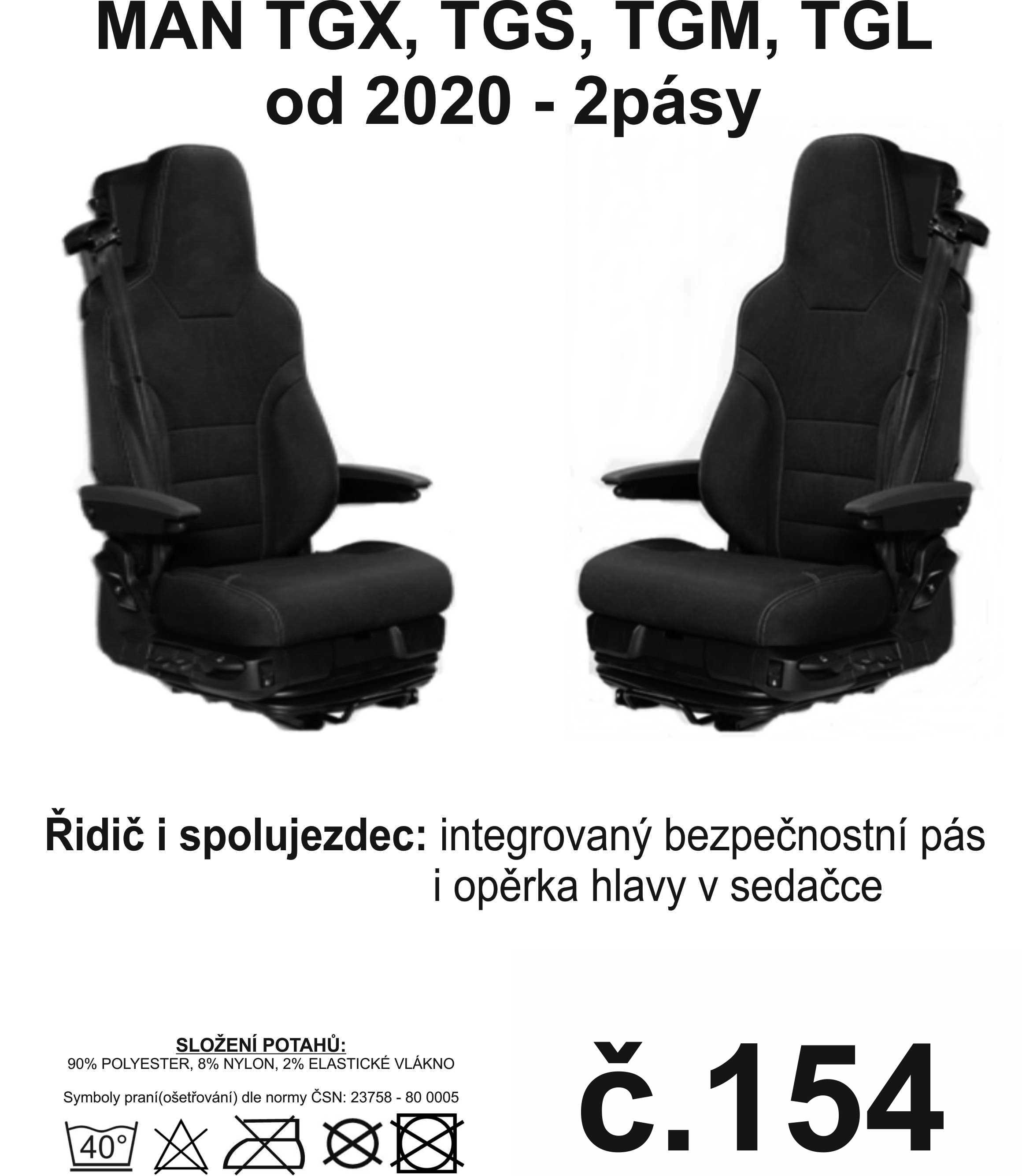 Potahy sedadel MAN od 2020 č.154 – manšestr