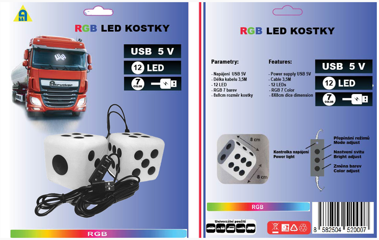 Světelné RGB kostky
