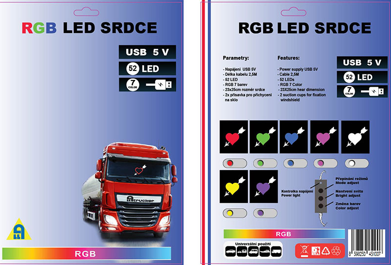 Světelné RGB srdce