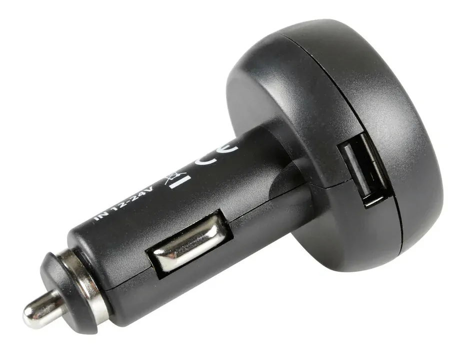 Voltmetr s USB nabíječkou a teploměrem
