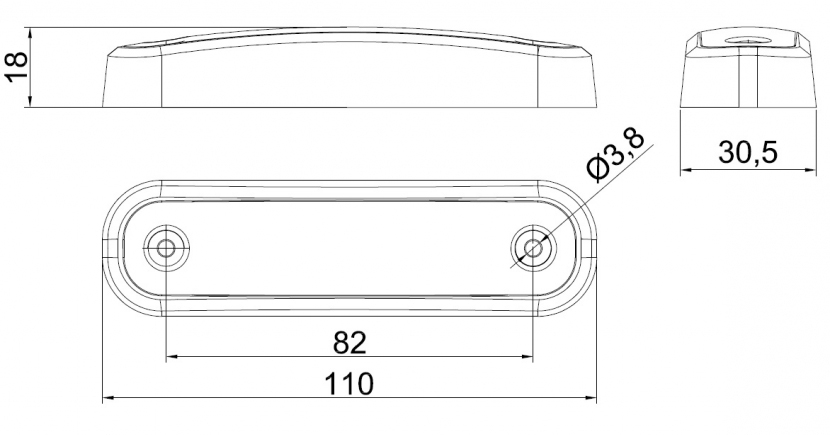 Poziční světlo FT-045 LED 12-36V - oranžové