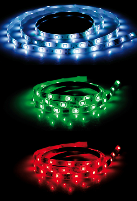 RGB barevný LED pásek, 12/24V - 200 cm