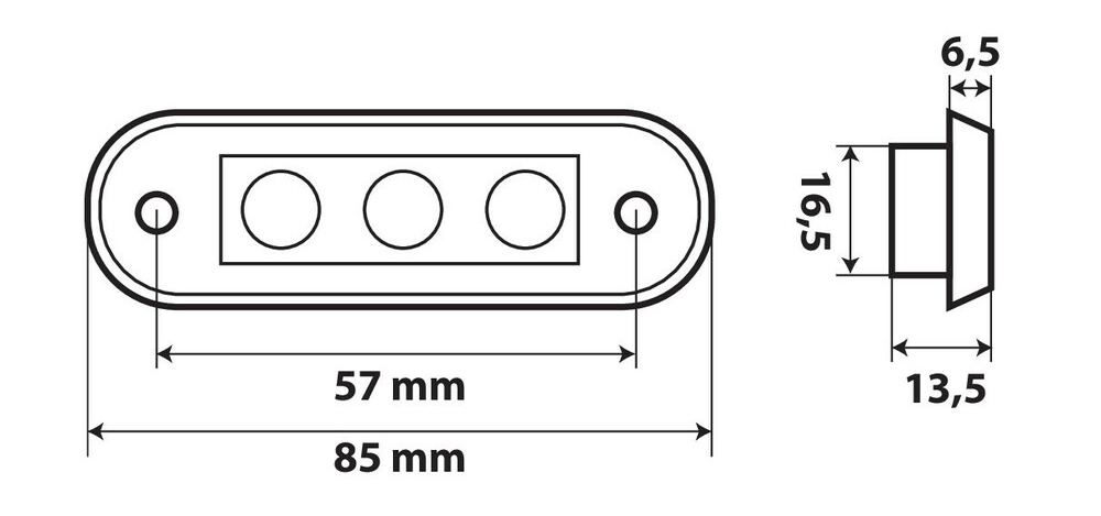 Pozička LED V-3, 9-24V - zelené
