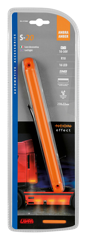 Poziční LED světlo S-20, 16xLED, 10-30V - oranžové