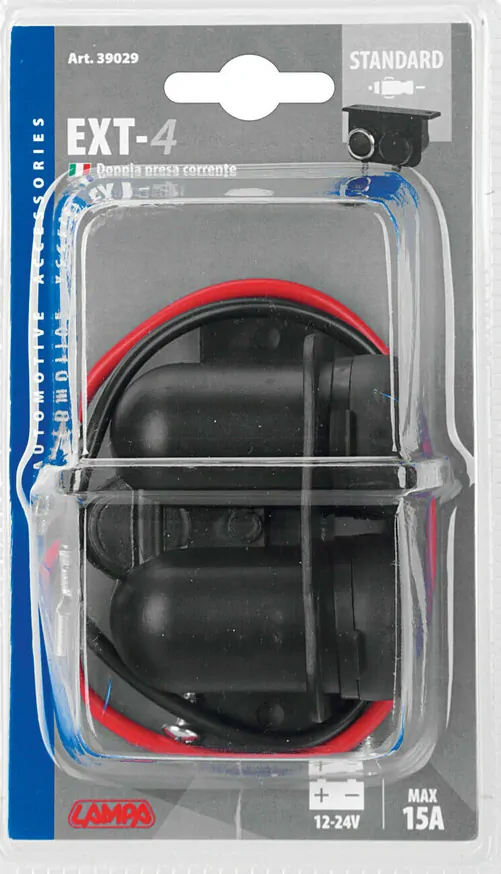 Vodotěsná zásuvka – dvojitá 12/24V