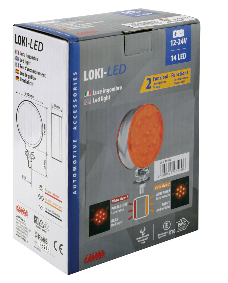 LOKI-LED světlo 12-24V, červeno/oranžové