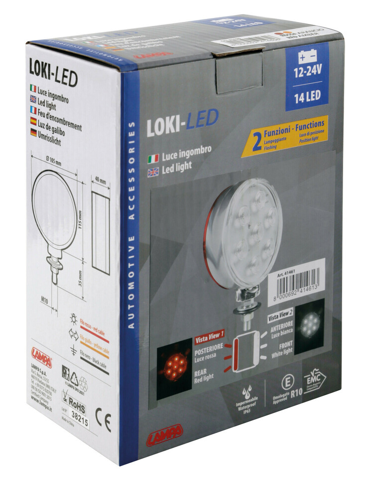 LOKI-LED světlo 12-24V, červeno/bílé