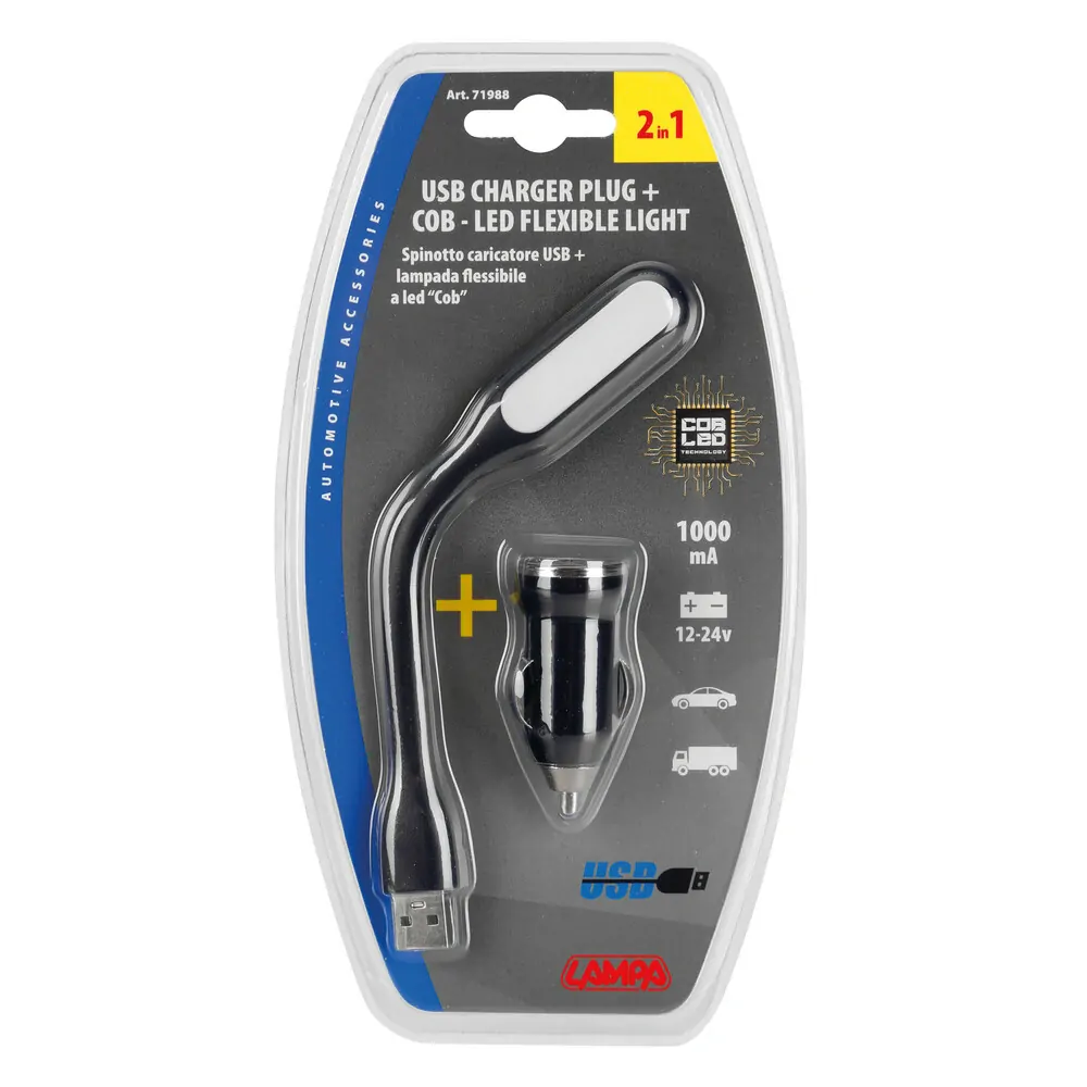 LED flexi světlo + USB nabíječka 12/24V