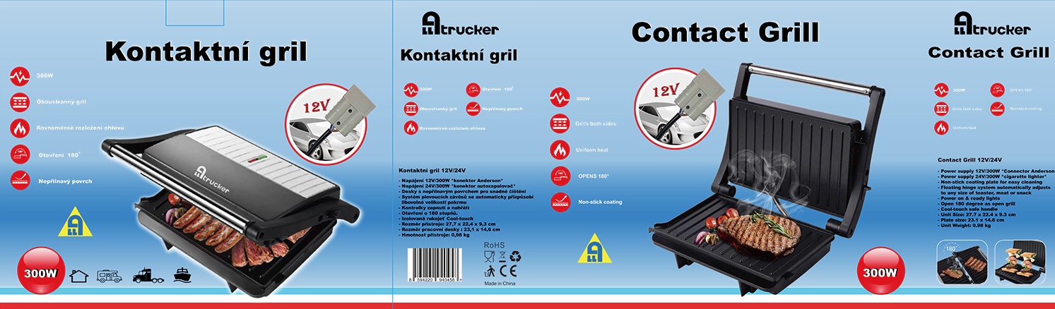 Gril kontaktní 12V